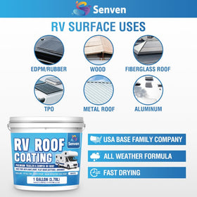 SENVEN being rolled on an RV roof demonstrating easy DIY application