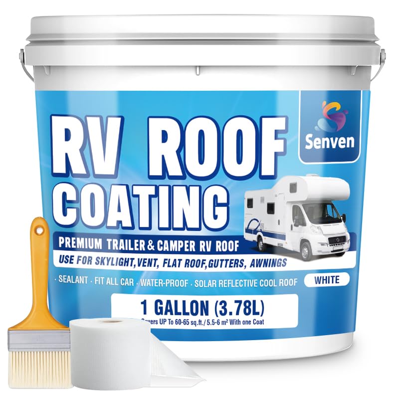 SENVEN white pail front view showing product for waterproofing roofs