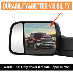 Senzeal mirror in a lifestyle towing scene highlighting safer rear visibility while towing