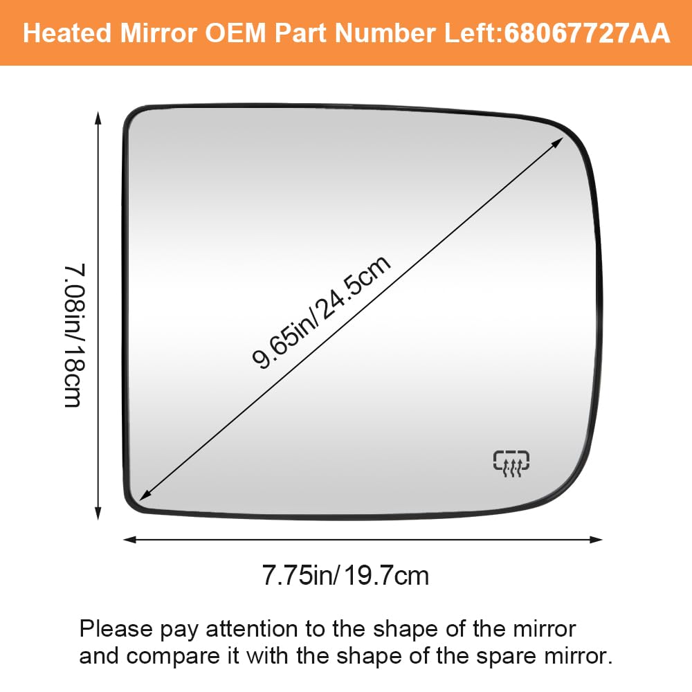 Senzeal close-up of heated mirror glass showing internal element and fast defrost benefit