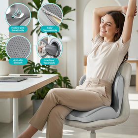 Serdyes side profile highlighting L-shaped lumbar support for upright posture