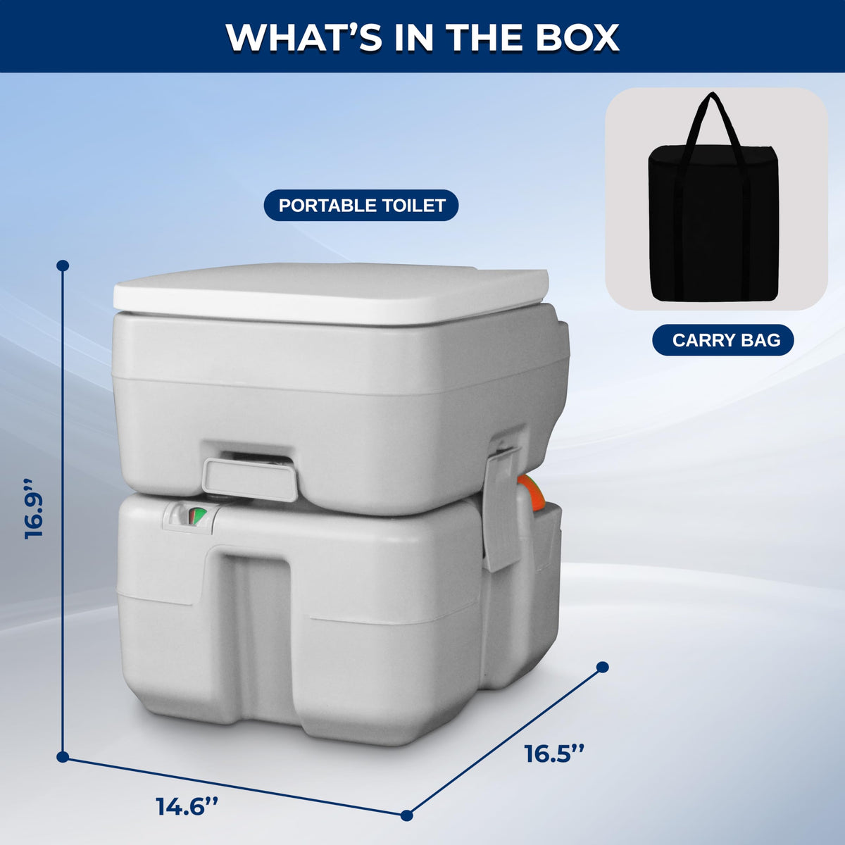 SereneLife camping lifestyle setup showing portable toilet convenience outdoors