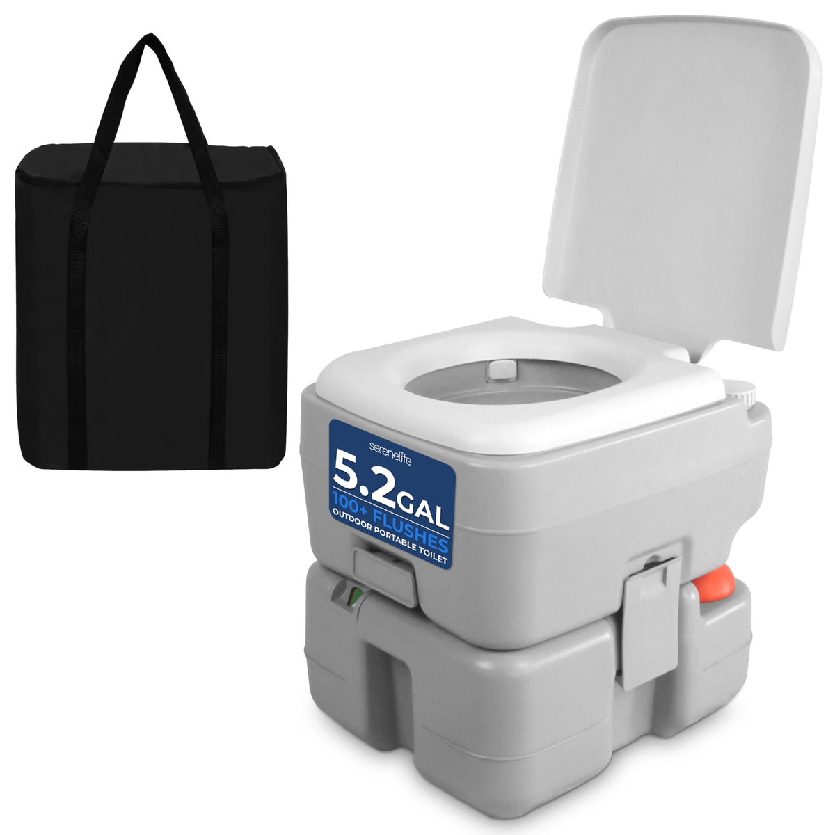 SereneLife compact front view showing full-size seat and portable design benefit