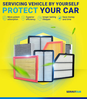 SERVKITOUR engine air filter fitted in engine bay highlighting correct OEM alignment