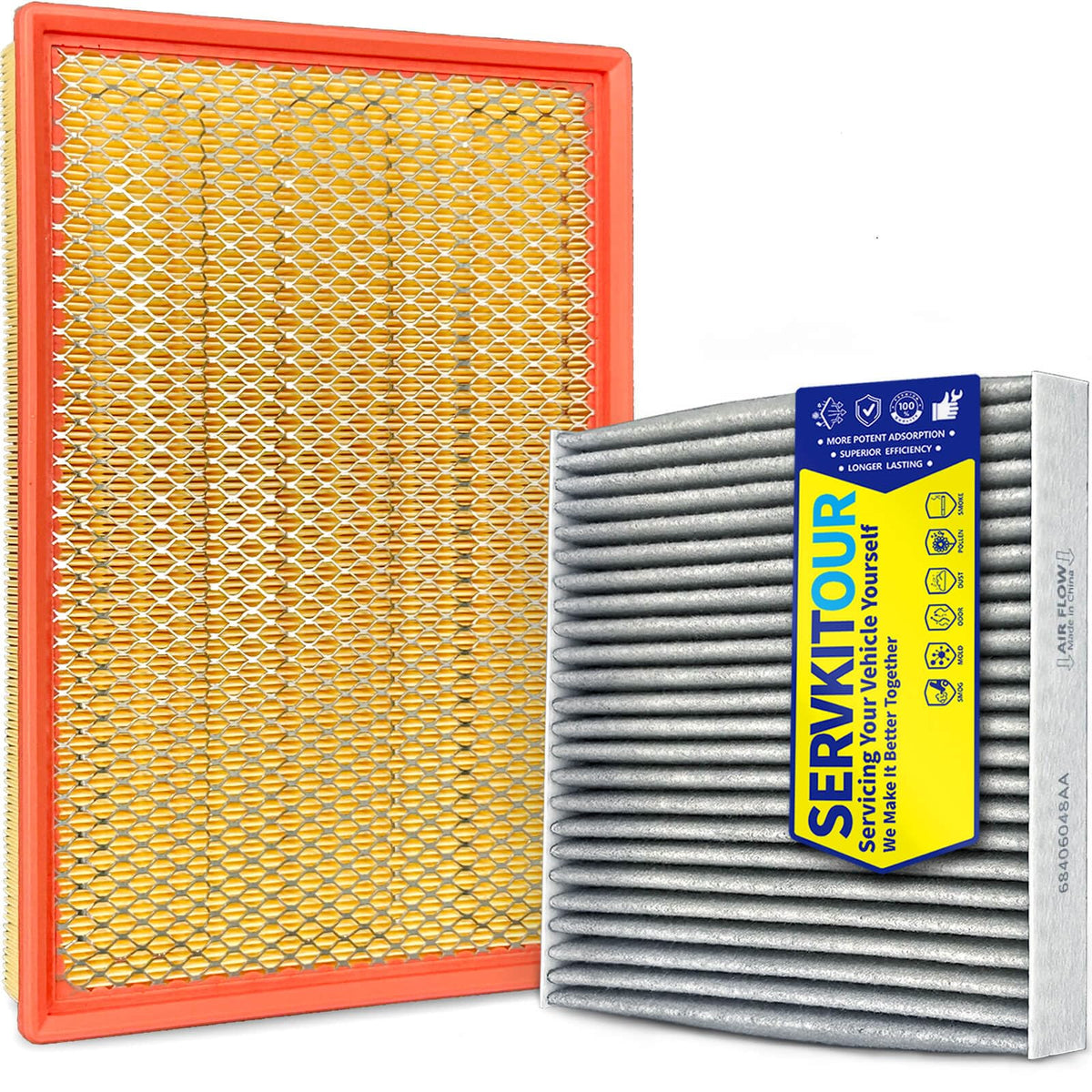 SERVKITOUR front packaging showing kit for Ram 1500, quick identification benefit