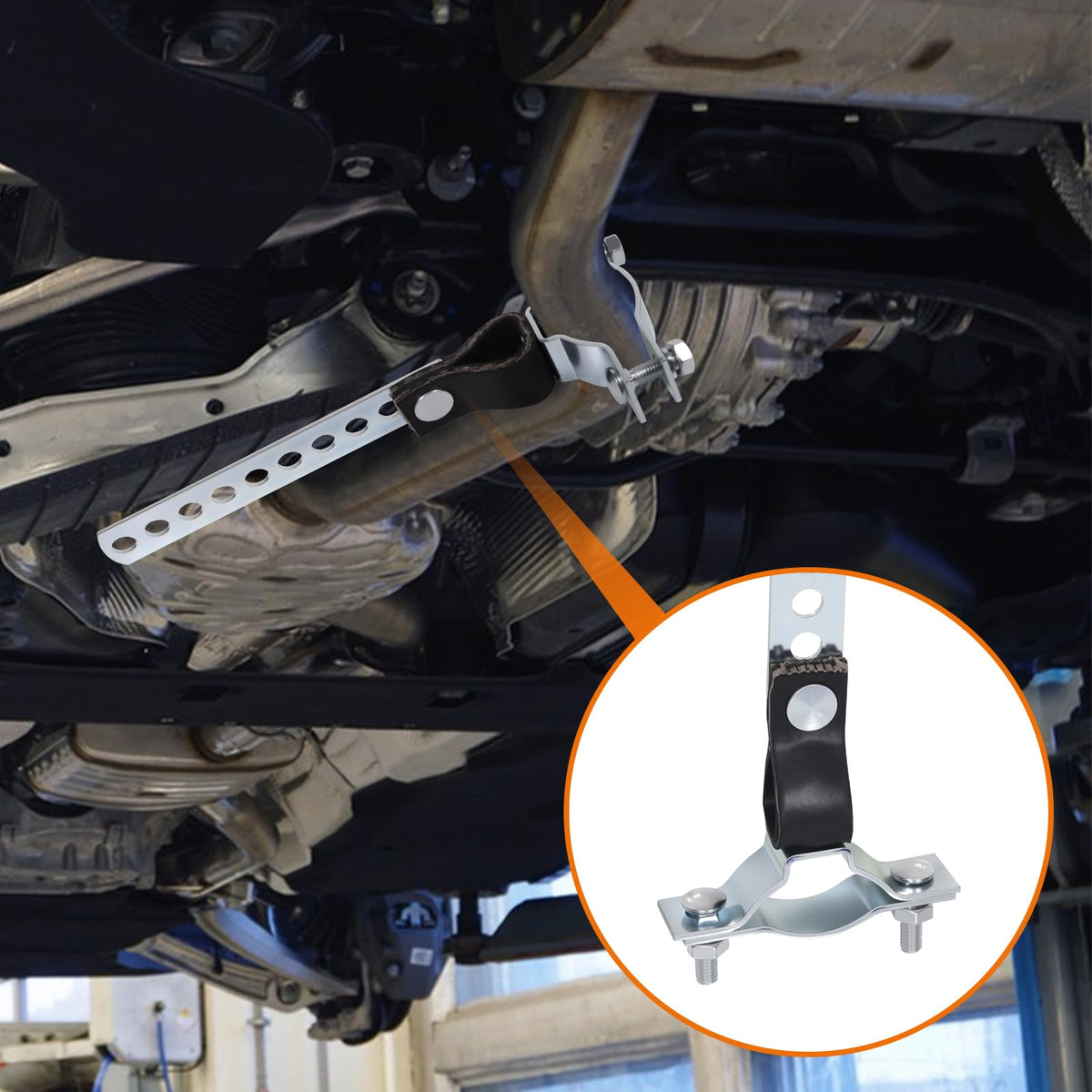 SeSicWe hanger on RV at campground demonstrating quieter, stable exhaust