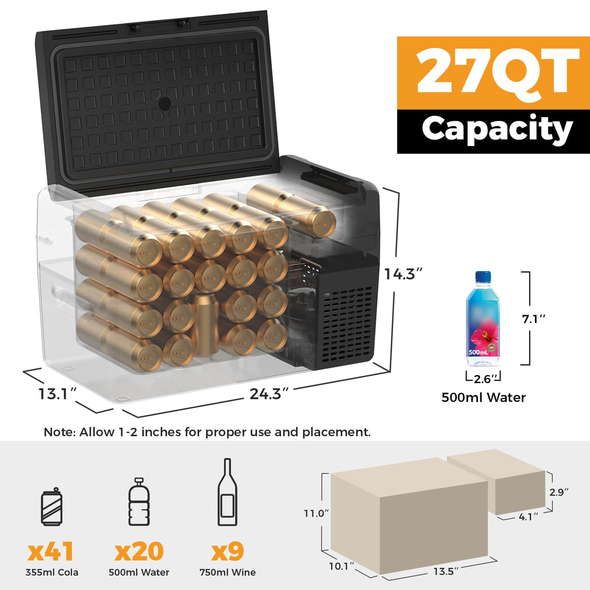 Setpower RF25 in a camping scene keeping groceries cold during an outdoor trip