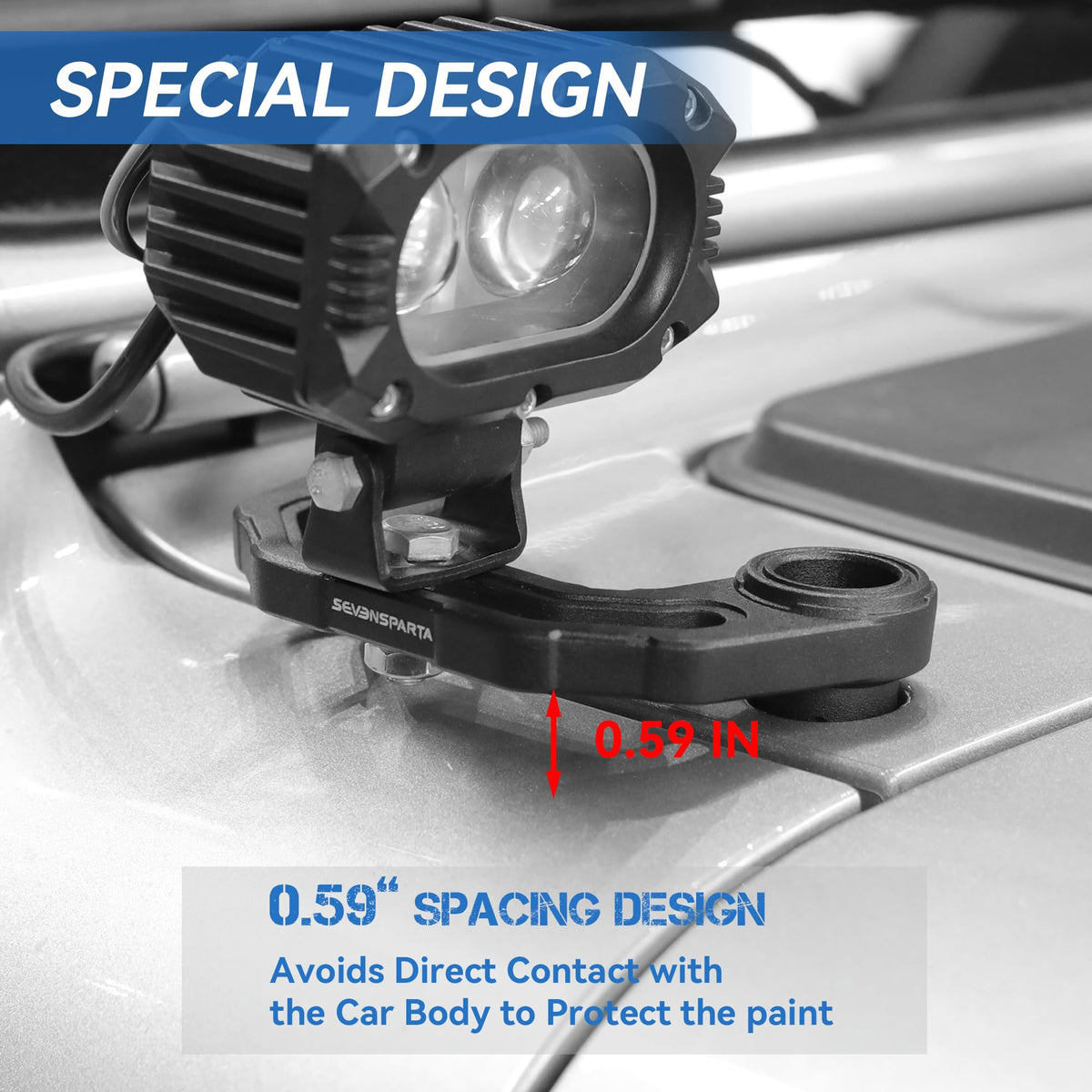 SEVEN SPARTA close-up of aluminum alloy finish highlighting corrosion resistance