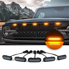 SEVEN SPARTA front grille full view showing five amber LEDs and rugged styling benefit