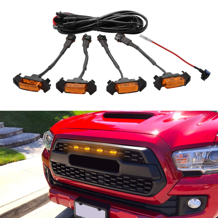 SEVEN SPARTA front grille lights installed on Tacoma, showing clean fit and improved visibility