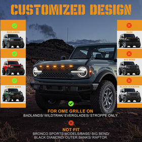 SEVEN SPARTA installed on Bronco front, demonstrating clean OEM fit benefit