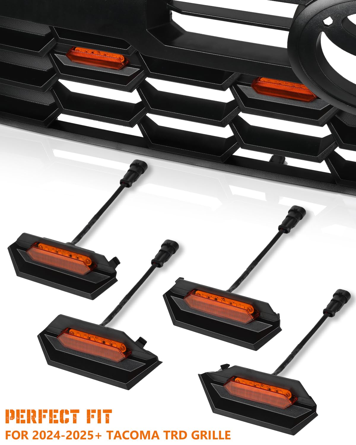 Seven Sparta installed on Tacoma grille demonstrating improved road presence and factory look