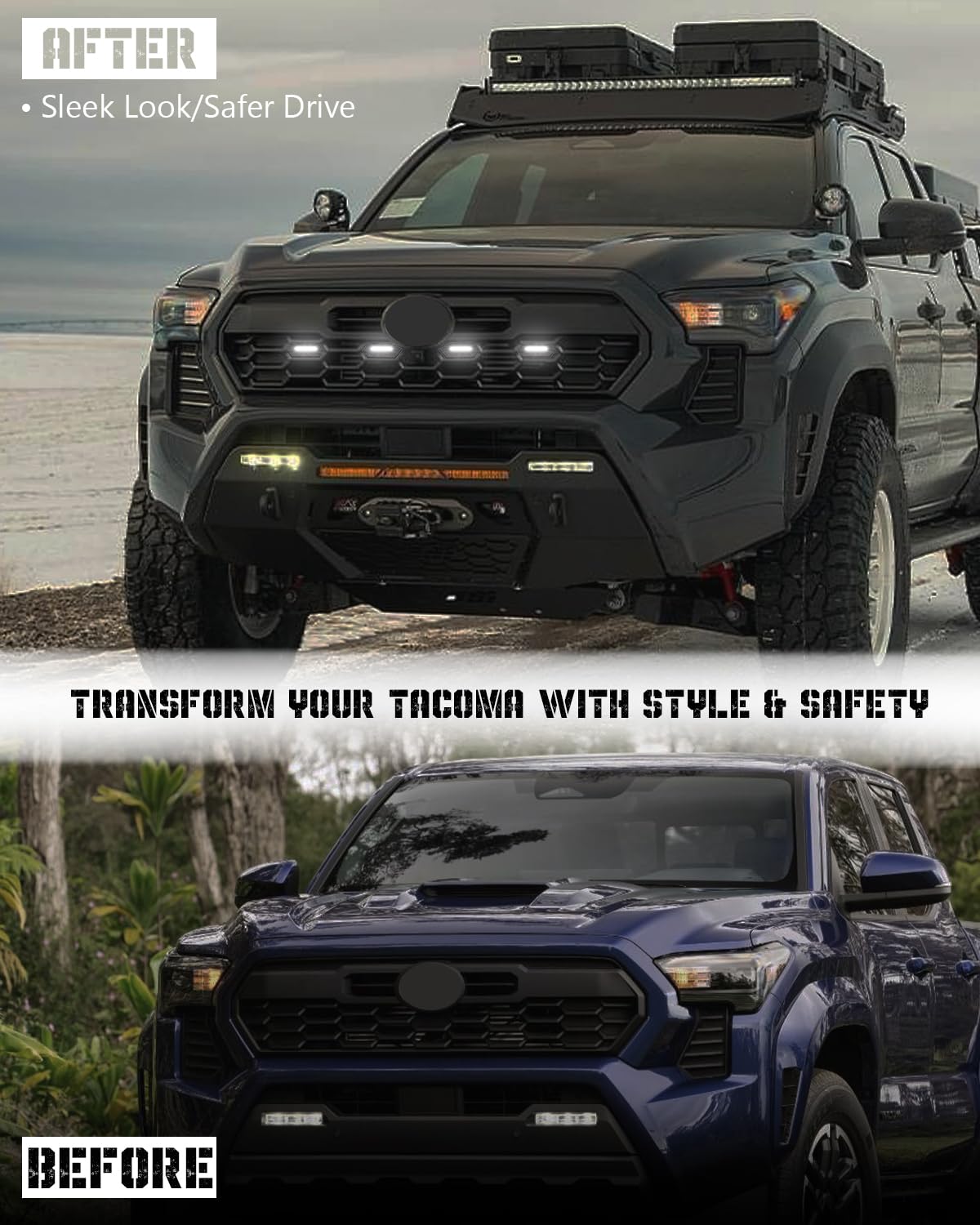 SEVEN SPARTA lifestyle shot on off-road Tacoma emphasizing rugged reliability