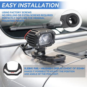 SEVEN SPARTA bracket mounted on Jeep Wrangler showing correct OEM alignment