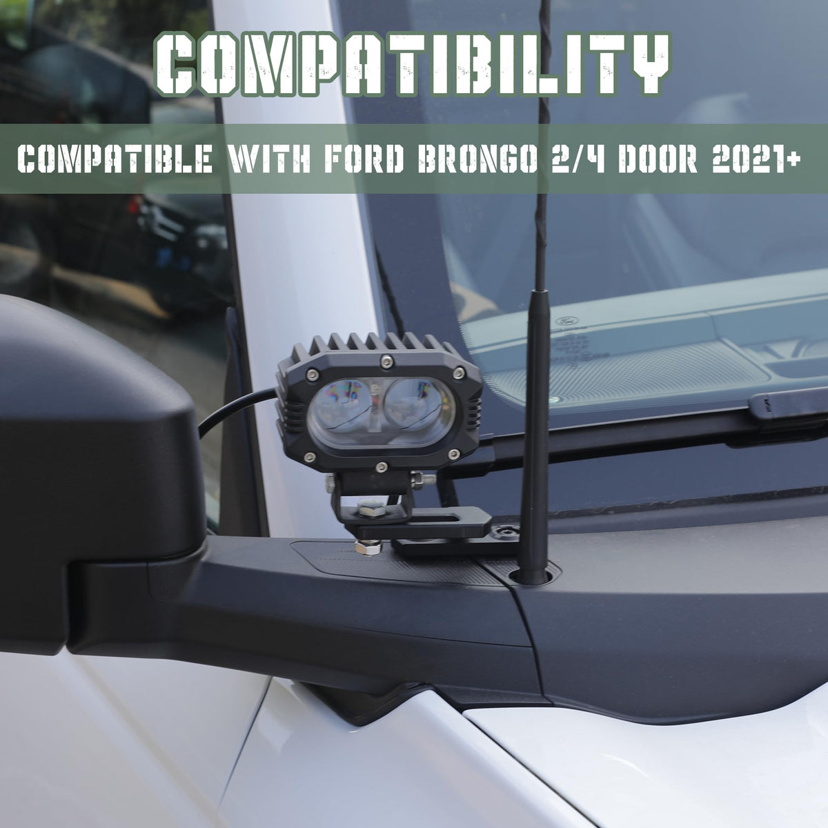 SEVEN SPARTA scale comparison against Bronco door showing correct OEM alignment