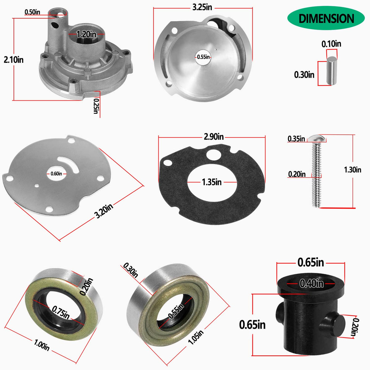 sevencow install bolts and pin laid out to show included fasteners for direct replacement ease