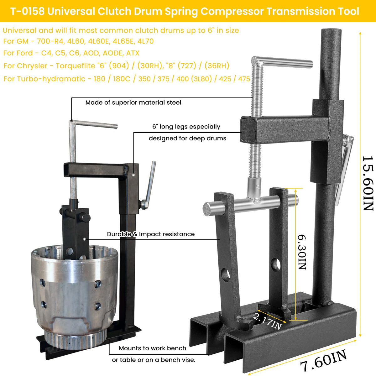 sevencow T-0151 piston compressor detail demonstrating precise lug engagement
