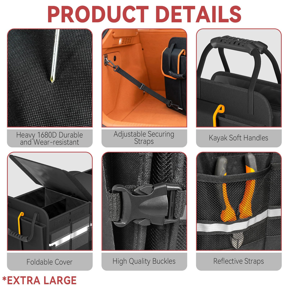 sevgili organizer secured in an SUV trunk showing stability during transport