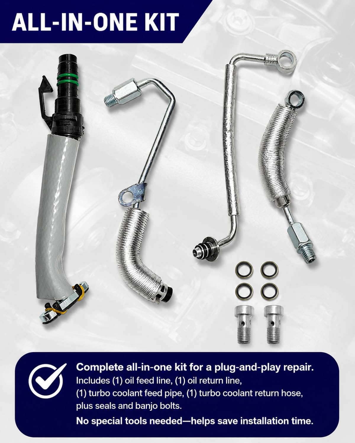 SevnYoko 8.5 inch coolant return hose with scale for accurate size confirmation