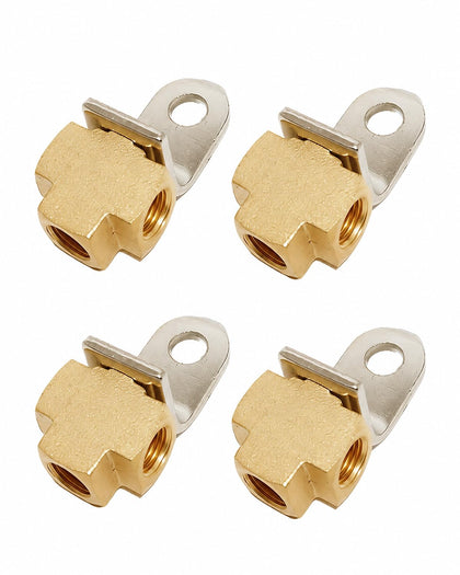 SevnYoko front view brass tee showing ports and bracket for secure mounting