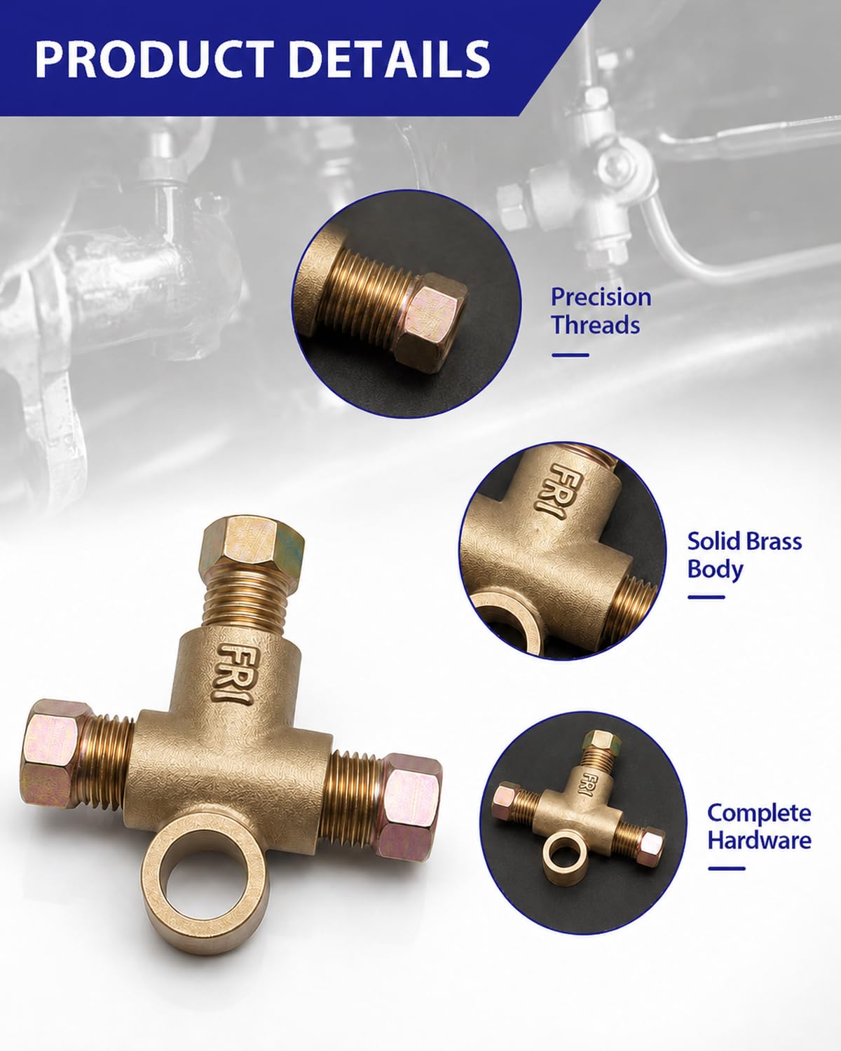 SevnYoko in-use view of T-fitting installed on brake line demonstrating secure connection