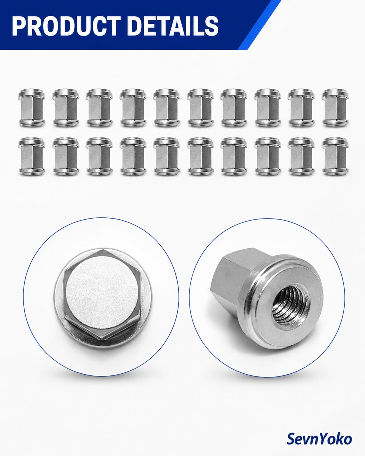 SevnYoko nut beside 9/16" wrench showing scale and easy tightening benefit