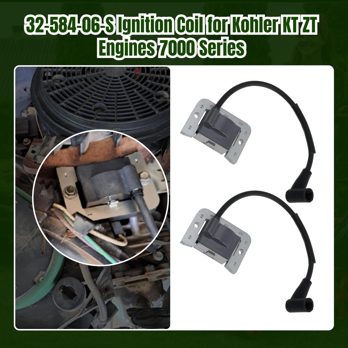 Seweder ignition module installed on Kohler engine demonstrating restored spark reliability