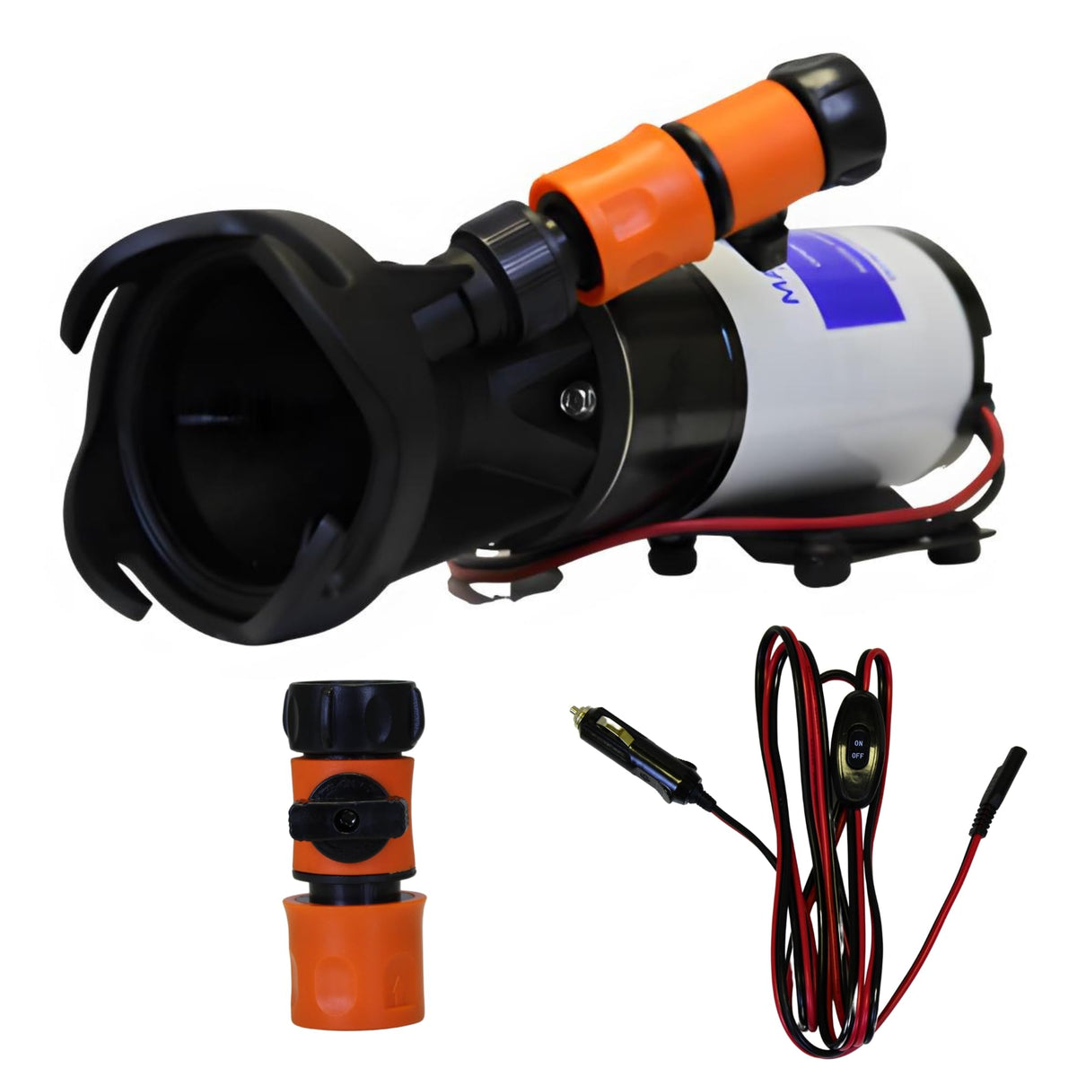 SewerFlo front view of compact macerator pump showing controls and casing for easy handling