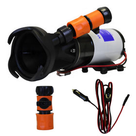 SewerFlo front view of compact macerator pump showing controls and casing for easy handling