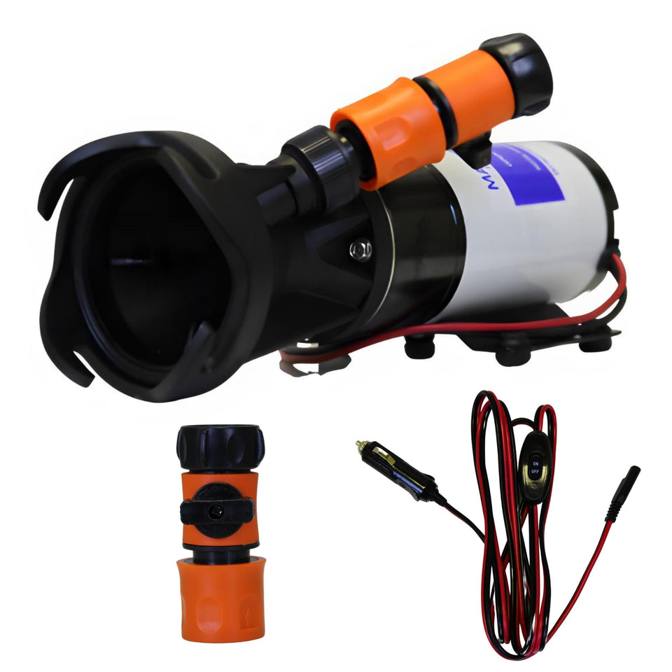 SewerFlo front view of compact macerator pump showing controls and casing for easy handling