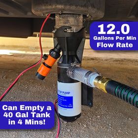SewerFlo hose barb connection demonstrating tight seal and efficient discharge flow