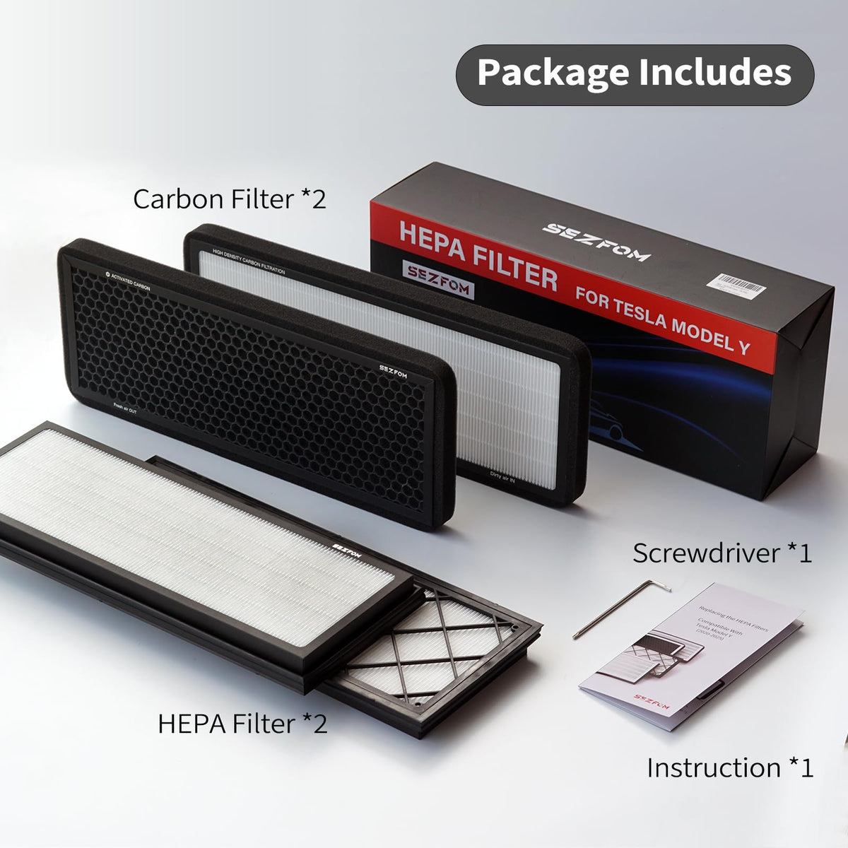 SEZFOM activated carbon honeycomb close-up demonstrating odor adsorption capacity