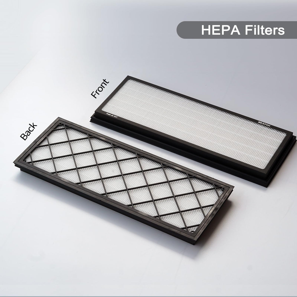 SEZFOM filter installed in Tesla Model Y front trunk demonstrating exact fit
