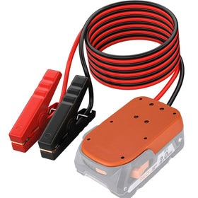 Sfablosm front view of jumper adapter showing battery interface and clamps for reliable starts