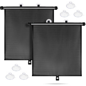 Sfee front packaging showing two retractable shades and included accessories for easy install