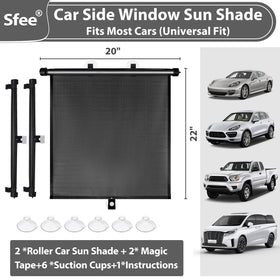 Sfee mounted in car side window demonstrating sun and glare reduction benefit