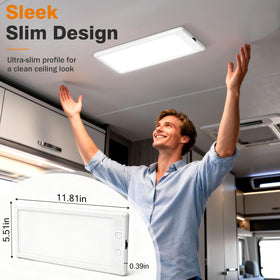 SFNN installed ceiling light in RV providing even task illumination