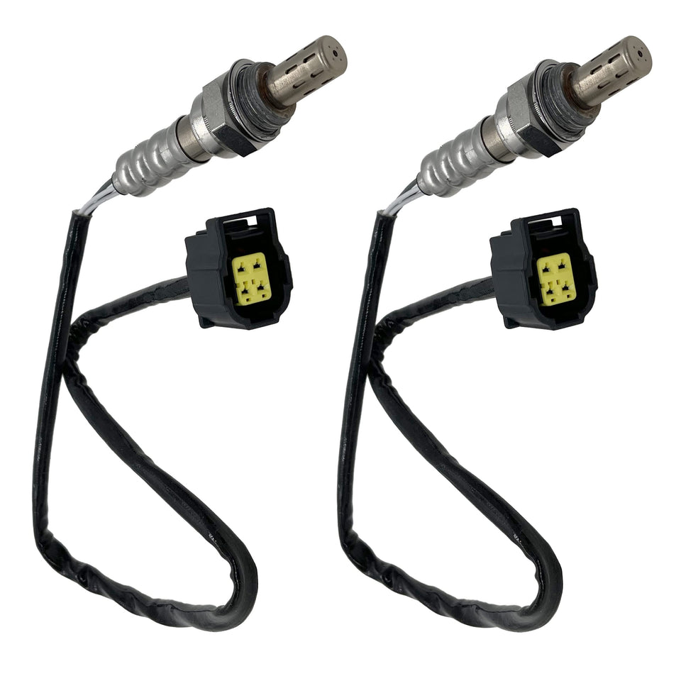 SFYAUTO front view of two oxygen sensors showing complete kit and labels for quick identification