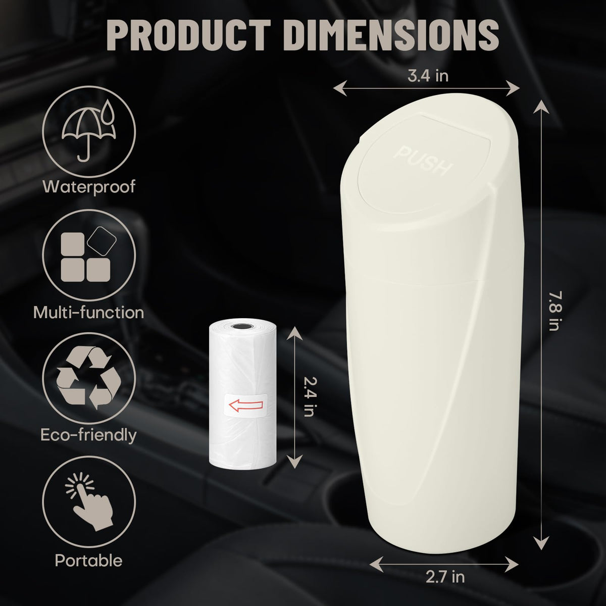 SGLRT trash can installed in back seat pocket keeping car tidy