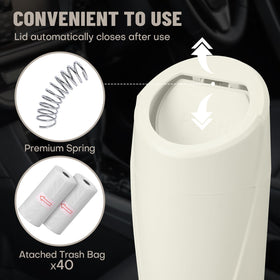 SGLRT trash can on a desk showing portable use and clean organization