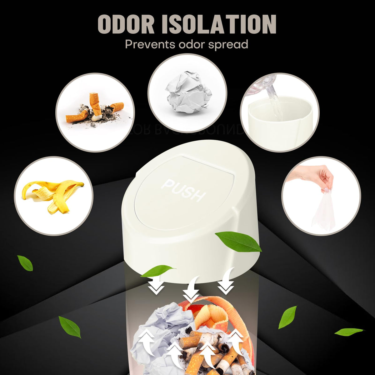 SGLRT trash can with disposable liners ready for quick bag changes