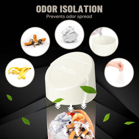 SGLRT trash can with disposable liners ready for quick bag changes