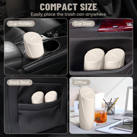 SGLRT bin seated in cup holder for tidy cabin benefit