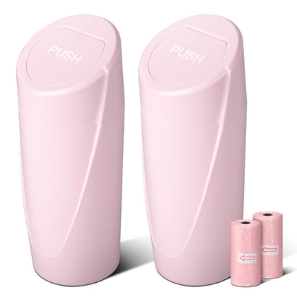 SGLRT front view of pink car trash can showing compact design and tidy benefit