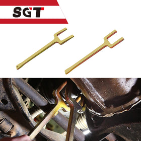 SGT SUPER GARAGE TOOLS close-up of fork opening showing 1 7/8 inch gap for safer even pressure