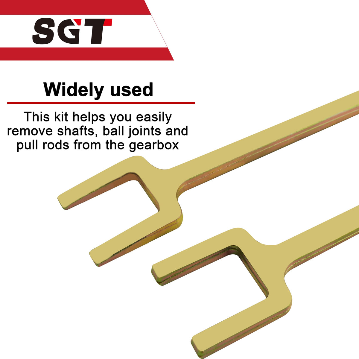 SGT SUPER GARAGE TOOLS tool in use being struck to pop axle free for faster, safer removal