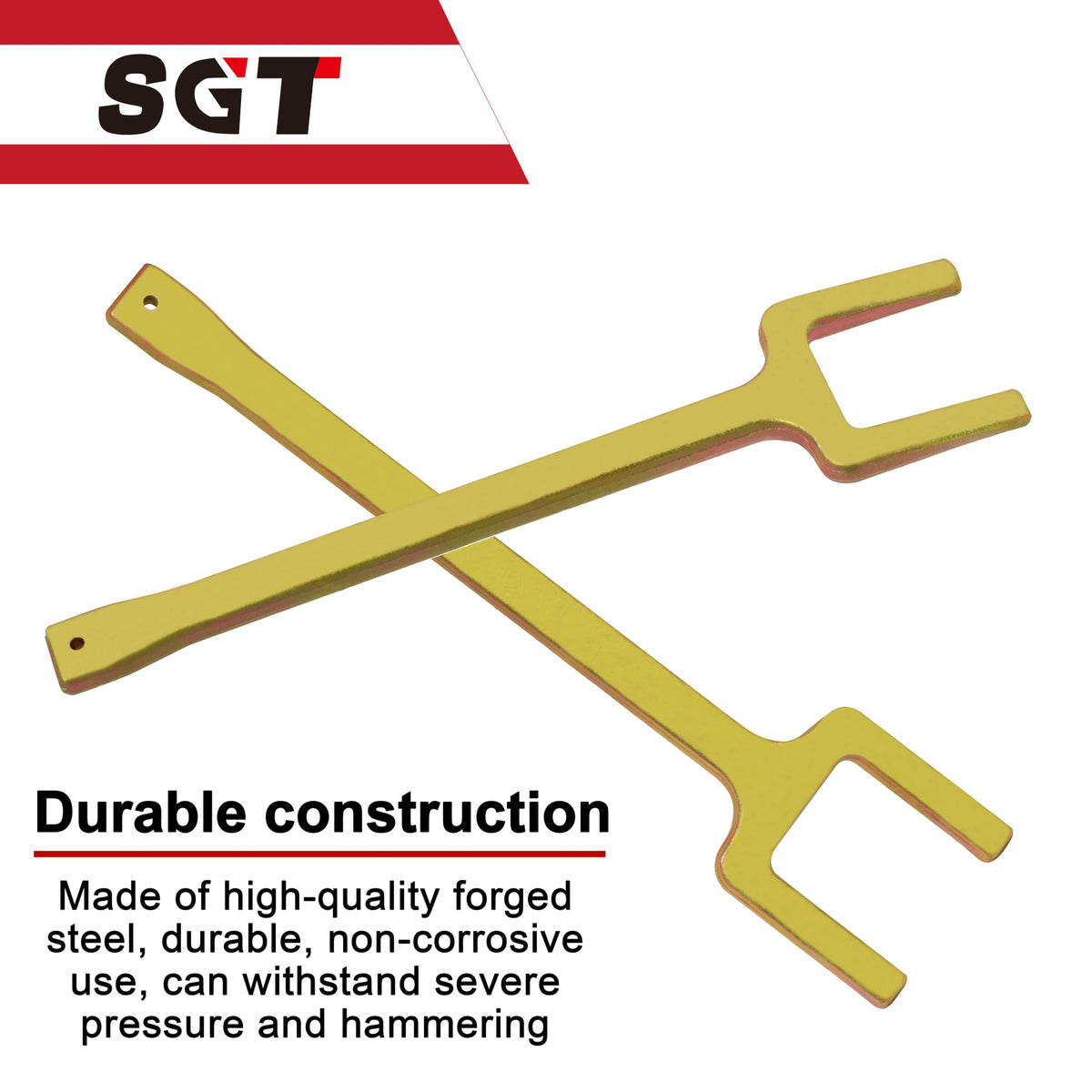 SGT SUPER GARAGE TOOLS size comparison with ruler showing 14 inch fork for better leverage