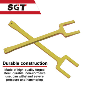SGT SUPER GARAGE TOOLS size comparison with ruler showing 14 inch fork for better leverage