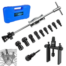 SGT SUPER GARAGE TOOLS front view of full 14-piece blind hole puller kit, professional organization
