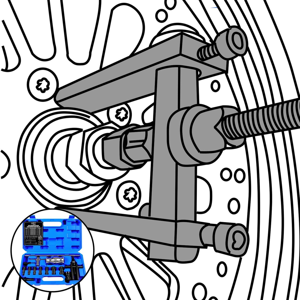 SGT SUPER GARAGE TOOLS collet expansion demo showing secure hold inside bearing